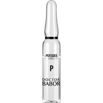 Doctor Babor Peptides 2 ml ger spänst i en genomskinlig glasampull med klar vätska och svart text