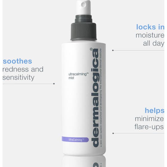 Dermalogica UltraCalming Mist 177 ml lugnande ansiktsmist dermalogica i vit sprayflaska som dämpar rodnad och känslighet.