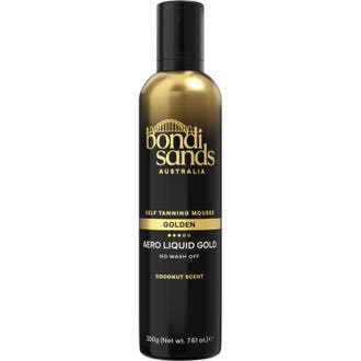 Bondi Sands Aero Liquid Gold 225ml återfuktande brun utan sol mousse i svart flaska med gulddetaljer