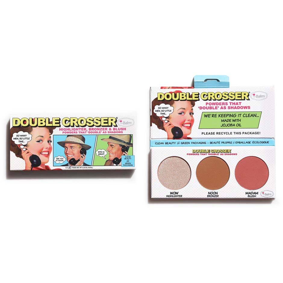 the Balm Double Crosser Highlighter + Bronzer + Blush Palette