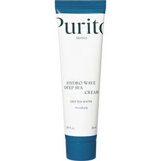 Purito Seoul Hydro Wave Deep Sea Cream 50 ml djupfuktande ansiktskräm havsmineraler i en vit tub med blått lock