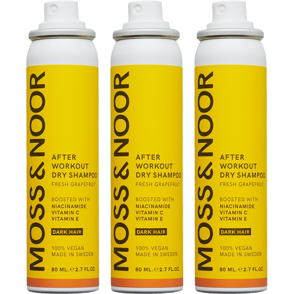 Moss & Noor After Workout Dry Shampoo Dark Hair Pocket Size 3 pack - 240 ml