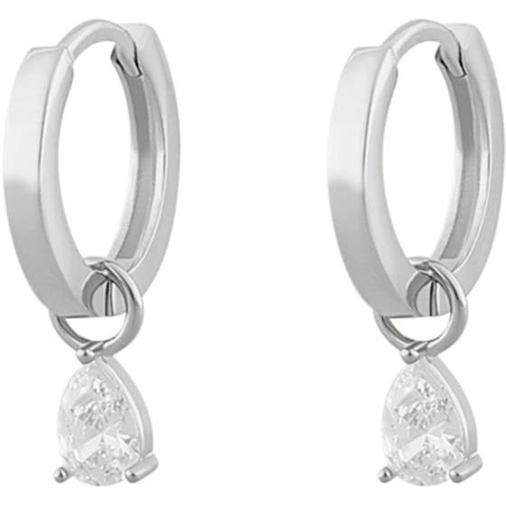 Nuit drop ring pendant ear ssilver/clear