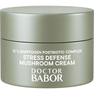 Doctor Babor Cleanformance Stress Defense Mushroom Cream adaptogen ansiktskräm med svampextrakt i burk med grönt lock