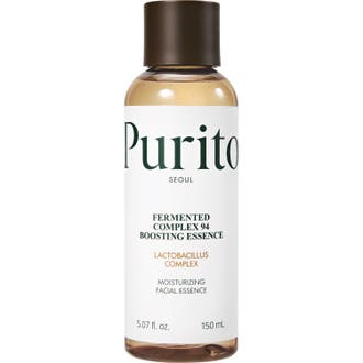 Purito Fermented Complex 94 Boosting Essence 150 ml lystergivande ansiktsserum i mörkbrun flaska med svart lock