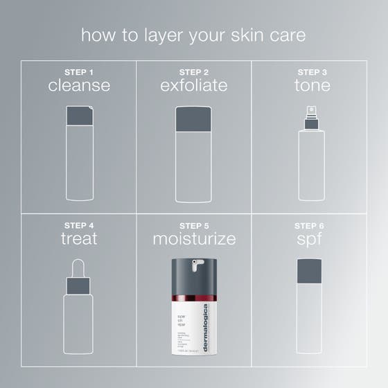 Dermalogica AGE smart Super Rich Repair 50 ml anti-aging ansiktskräm i vita cylindriska flaskor med silverlock.