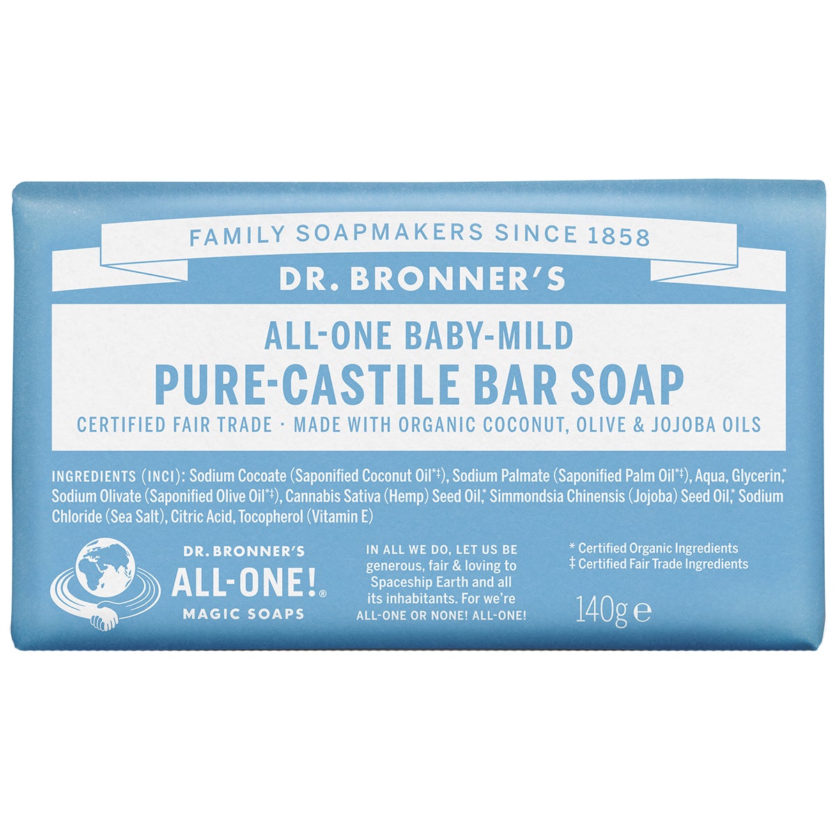 Dr-Bronner's Magic Soaps All-One Hemp Unscented Baby-Mild 140 g