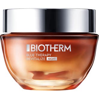 Biotherm Blue Therapy Revitalize Night 50 ml vitaliserande biotherm alg nattkräm i bärnstensfärgad glasburk med silverlock