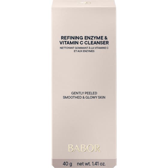 Babor Refining Enzyme & Vitamin C Cleanser 40 g lystergivande ansiktsrengöring i beige ytterkartong med guldlogotyp