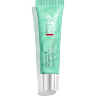 Biotherm Homme Aquapower Advanced Gel återfuktande ansiktsgel i mintgrön tub med glansigt silverlock som stärker huden.