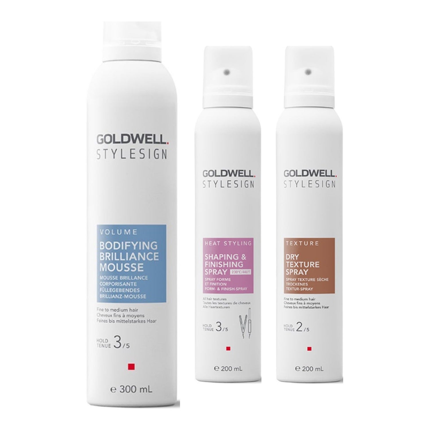 Goldwell Goldwell Fashion Week Bundle - The Perfect Blow Out Mousse 300 ml, Finishing Spray 200 ml, Texture Spray 200 ml - 700 ml parfym