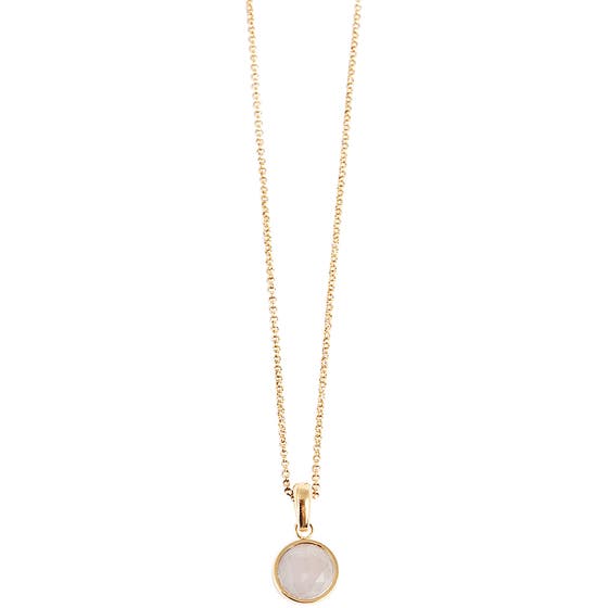 Steel Gold Necklace Rose Quartz Gold