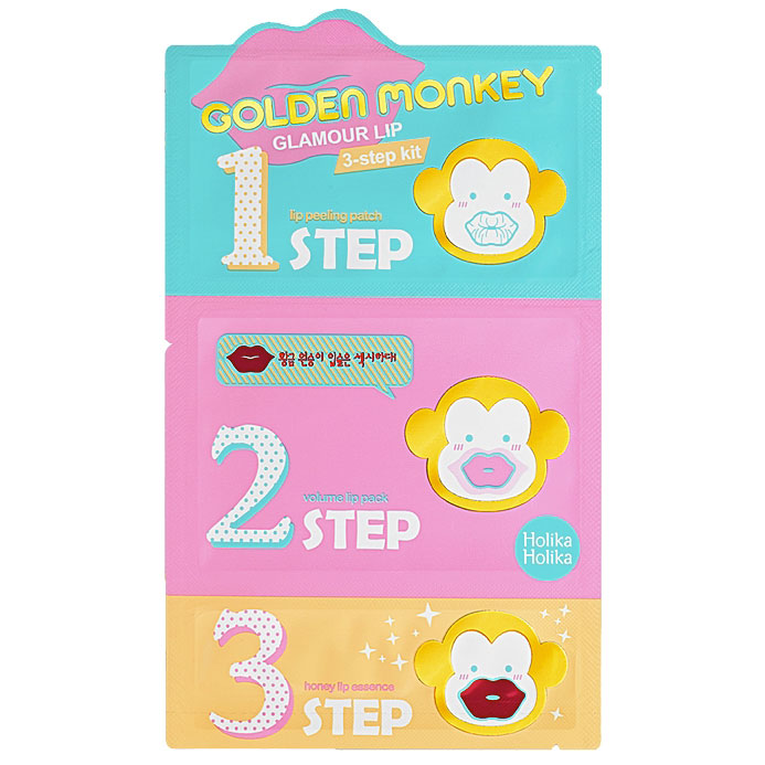 Golden Monkey Glamour Lip 3-Step Kit, Holika Holika K-Beauty