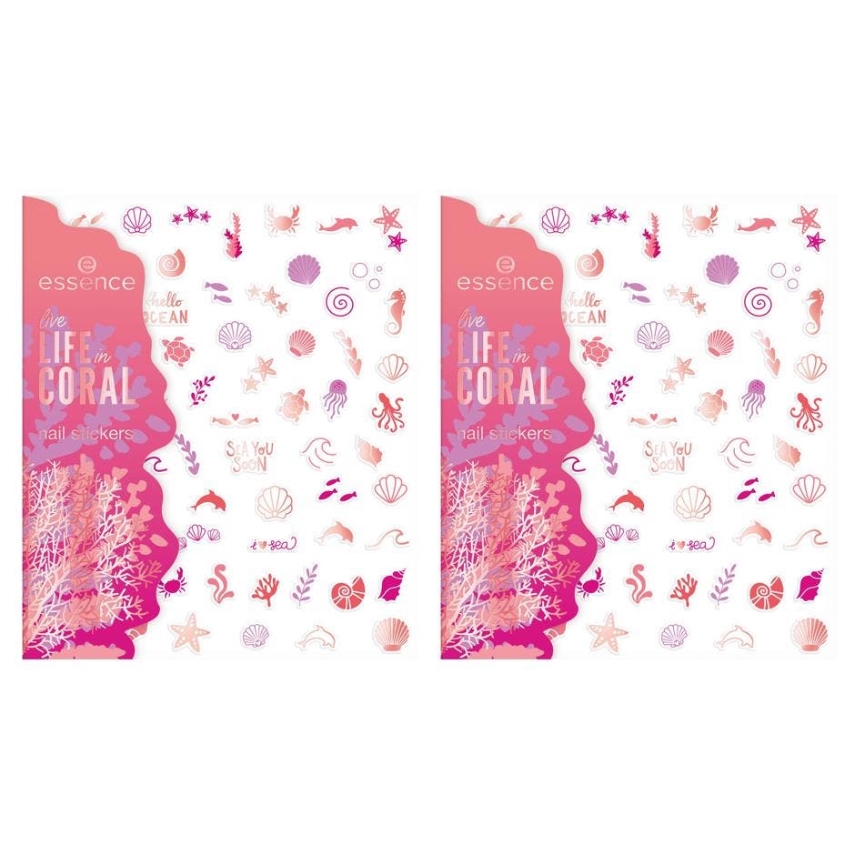 Live LIFE In CORAL Nail Stickers