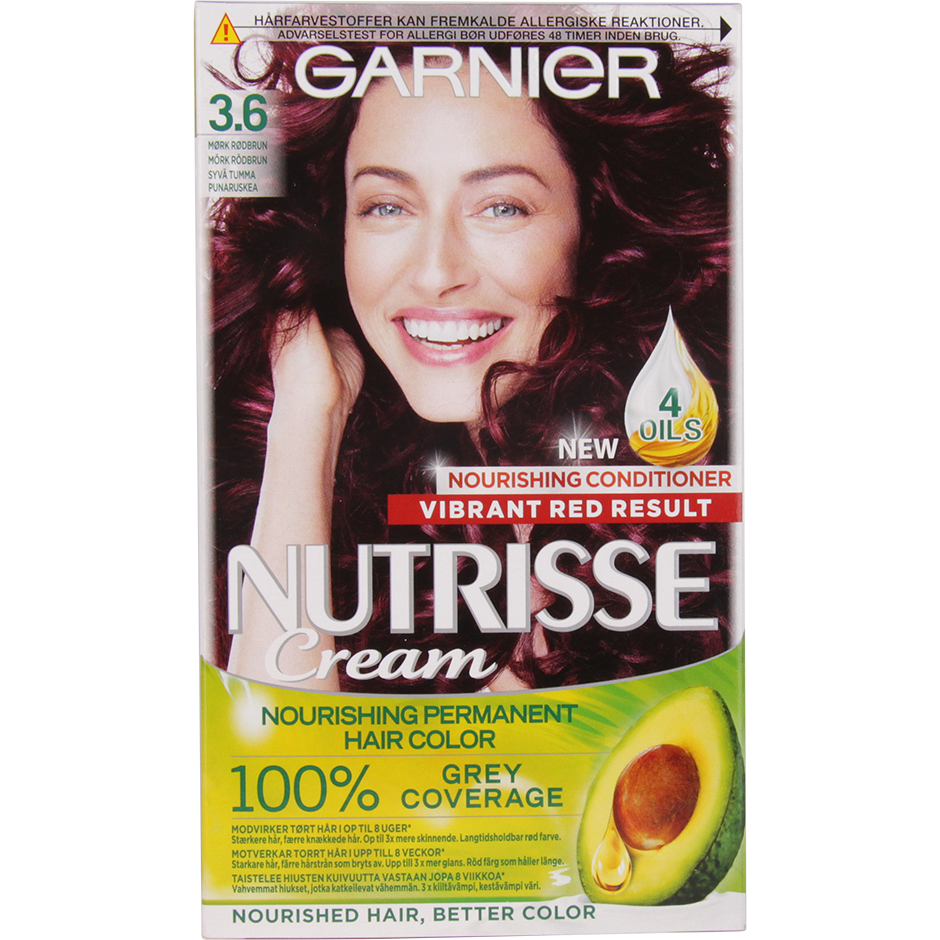 Garnier Nutrisse Cream 3.6 Mörk Rödbrun  Garnier Hårfärg