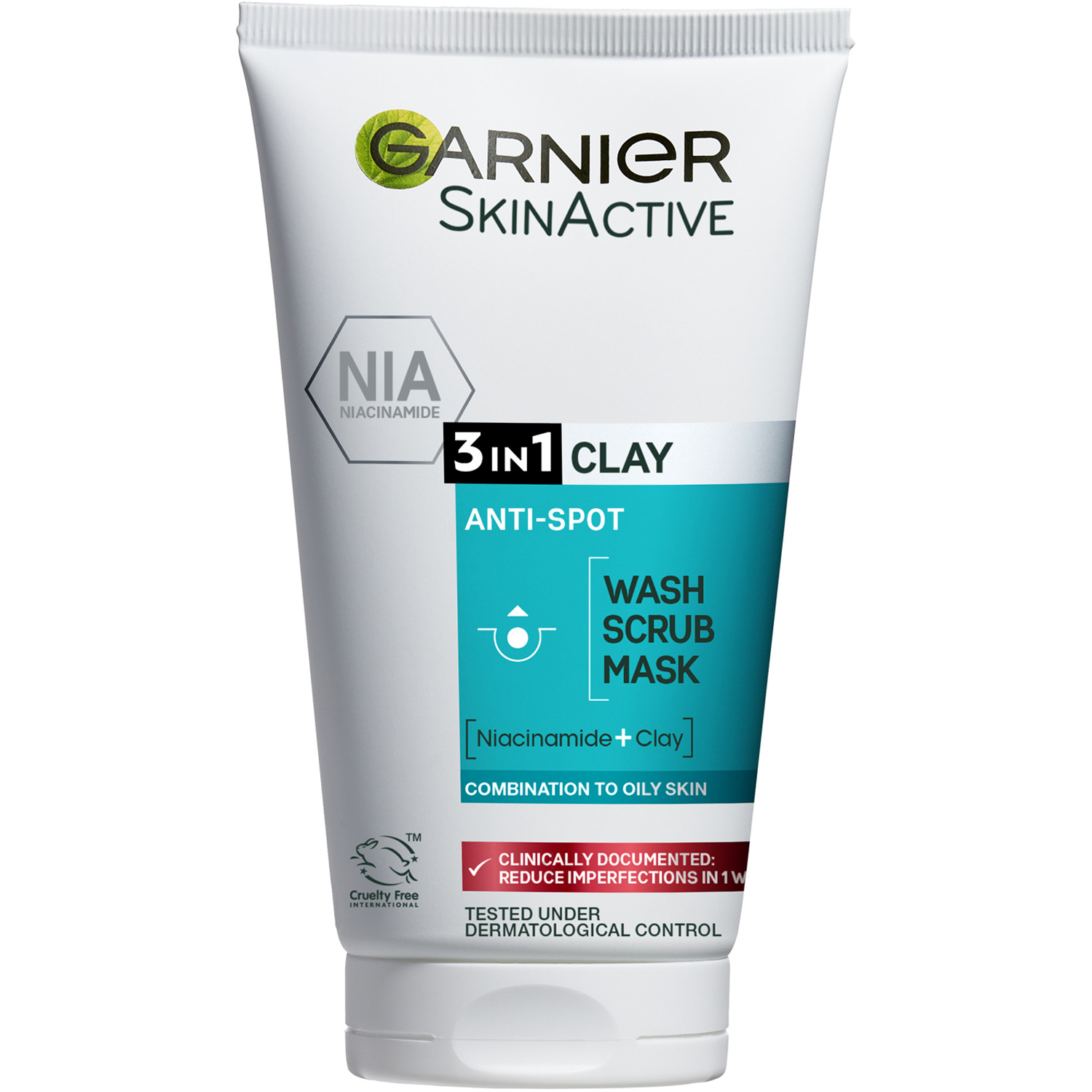 Pure Active 3 in 1 Wash Peeling & Mask, 150 ml Garnier Ansiktsrengöring